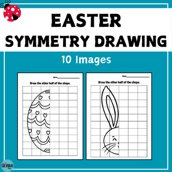 Preview of Easter Symmetry Drawing // Easter Symmetry Art with Grid Lines
