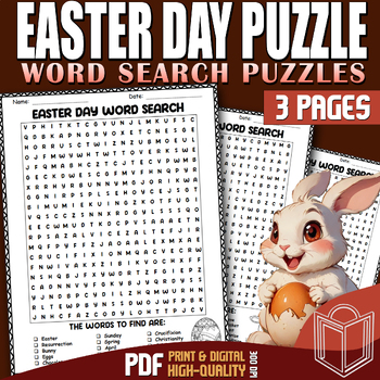 Preview of Easter Day 2024 Word Search Puzzles : Fun Puzzles Collection For Classroom