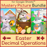 Easter Decimal Operations Mystery Picture Pixel Art Bundle