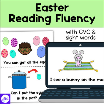 Preview of Easter Reading Fluency with Decodable CVC Words & High Frequency Sight Words