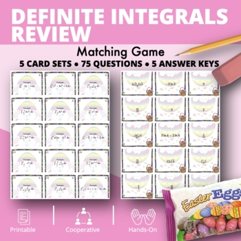 Preview of Easter: Definite Integrals REVIEW Matching Games