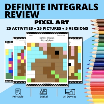 Preview of Easter: Definite Integrals REVIEW Pixel Art Activity