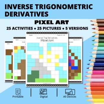 Preview of Easter: Derivatives Inverse Trig Pixel Art Activity