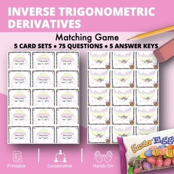 Preview of Easter: Derivatives Inverse Trigonometric Matching Game