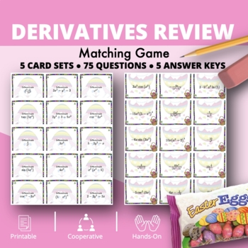 Preview of Easter: Derivatives REVIEW Matching Game