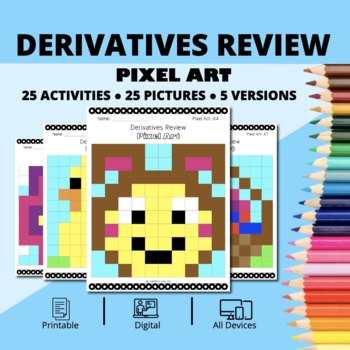 Preview of Easter: Derivatives REVIEW Pixel Art Activity