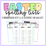 Easter Differentiated Spelling Lists & Activities