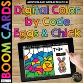 Easter Digital Color by Code Boom Cards™ Fact Fluency Math