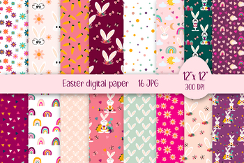 Preview of Easter Digital Papers, Spring digital papers