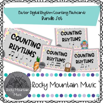 Preview of Easter Digital Rhythm Counting Flashcards Bundle Set