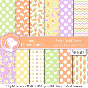 Easter Scrapbook Papers Easter Wreath Personal Commercial Use Easter Eggs Easter Eggs Digital Papers Set Easter Printable