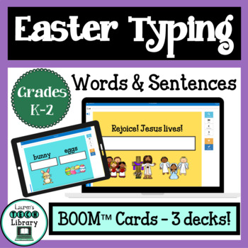 Preview of Easter Digital Word and Sentence Typing Boom™ Cards