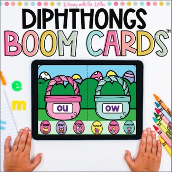 Preview of Easter Diphthongs Boom Cards™ | oi/oy, aw/au, ow/ou