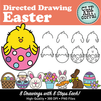 Preview of Easter Directed Drawing Clip Art