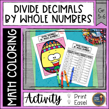 Preview of Easter Dividing Decimals by Whole Numbers Activity - Math Color by Number