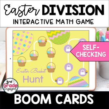 Preview of Easter Division Math Boom Cards Game