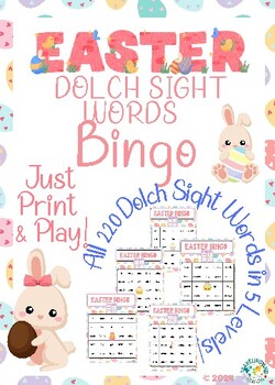 Preview of Hoppy Easter Dolch Sight Words BINGO