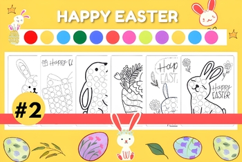 Preview of Easter Dot Marker - Spring Season Dot Marker - Bunny Happy Easter Eggs Do-A-Dot