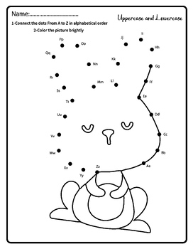 Preview of Bunny Dot-to-Dot / A to Z Letter / Spring Activities Connect the Dots