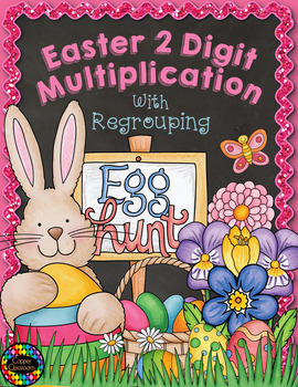 Preview of Easter Double Digit Multiplication With Regrouping, Two Digit Multiplication