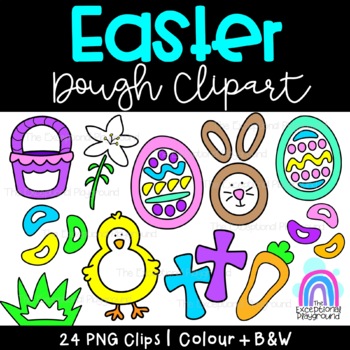 Preview of Easter Dough Shapes Clipart | Spring Bunny Play Doh Clipart