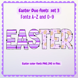 Easter Duo color fonts PNG SVG A-Z and 0-9 set 3.