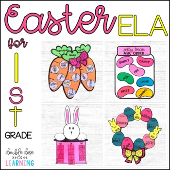 Preview of Easter ELA Craftivities for 1st Grade (ABC order, sight words, digraphs & more!)