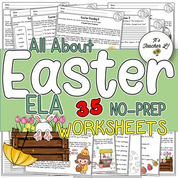 Preview of Easter ELA Worksheets (4th|5th|6th) GOOGLE SLIDES | DIGITAL