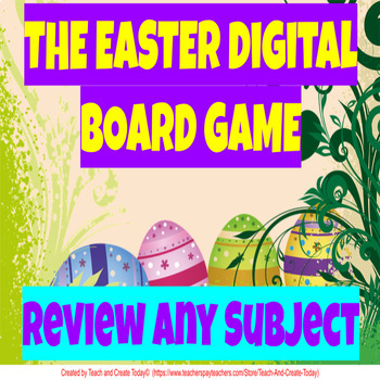 Preview of Easter Editable Game Review Activity Test Prep Math ELA History Comprehension