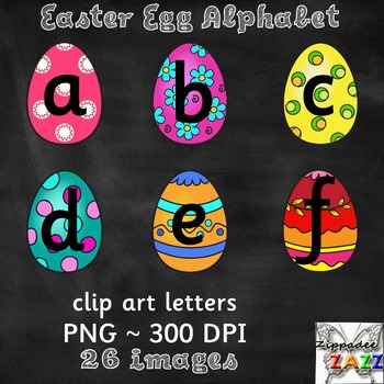 Preview of Easter Egg Alphabet Clipart for Bulletin Boards