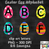 Easter Egg Uppercase Alphabet Clipart for Bulletin Boards