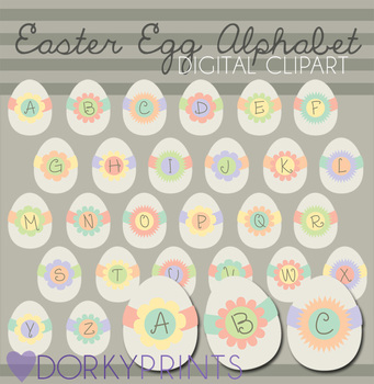 Preview of Easter Egg Alphabet Digital Clip Art