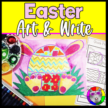 Preview of Easter Egg Art and Writing Prompt Worksheets, Art & Write