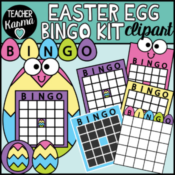 Preview of Easter Egg BINGO Clipart Kit for Spring