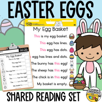 Preview of Easter Egg Basket | Shared Reading Poem | Project & Trace