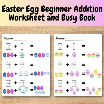 Preview of Easter Egg Adding to 20 Math Worksheets - hands on Easter Egg addition activity!