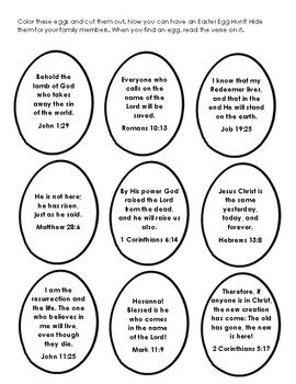 Easter Egg Bible Verses by Abby Osiniak | Teachers Pay Teachers