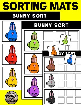 Preview of Easter Egg Bunny Bunnies Sort Color Sorting Binder Task Fast Finisher Colors