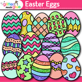 Easter Egg Clipart: Cute Pastel Glitter Clip Art Transpare