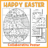 Easter Egg Collaborative Art Poster Coloring Pages, Easter Day