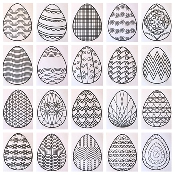 20 Easter Egg Color Pages by A Few Good Things Designs by Shannon Few