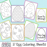 Easter Egg Coloring Pages {by kristybear Designs}