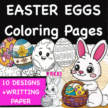 Preview of Easter Egg Coloring Pages (and writing paper)