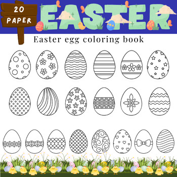 Preview of Easter Egg Coloring Pages-primary school