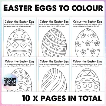 Easter Egg Colouring Page Activities | Make Easter Classroom Decor