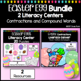 Easter Egg Contractions and Compound Words Literacy Center Bundle