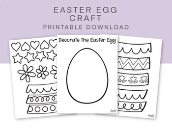 Easter Egg Craft, Cut and Paste Easter Egg Coloring Craft by LearningAhn