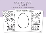Easter Egg Craft, Cut and Paste Easter Egg Coloring Craft