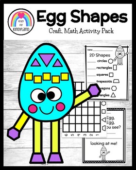 Preview of Easter Egg Craft Shape Activity - Counting - Graphing - Comparing - Math Center