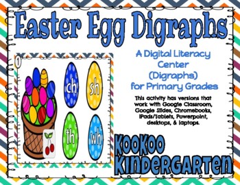 Preview of Easter Egg Digraphs-Digital Lit. Center-For Google Classroom & Distance Learning